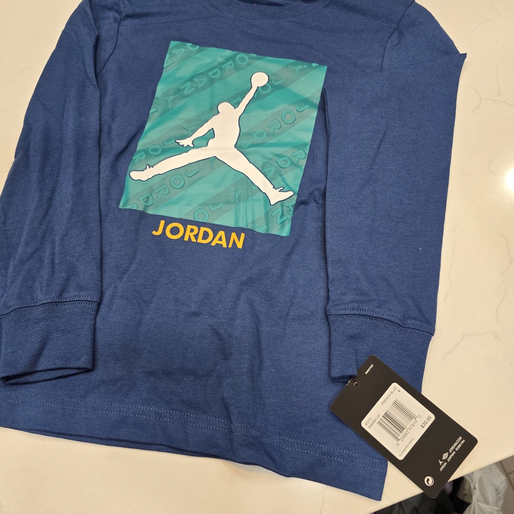 Boy's Jordan Blue Long Sleeve Shirt